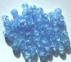 50 6mm Light Sapphire Crackle Beads